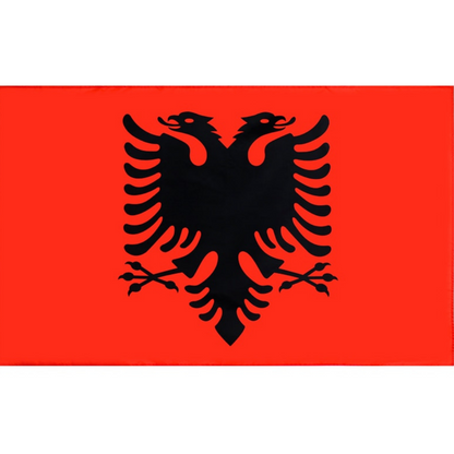 Albanian Flag, Stain Resistant Anti-Wrinkle Polyester Flag, National Flag Republic of Albania, 90X150cm