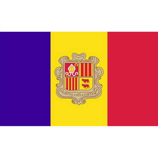 Andorra Flag Polyester 100% Eco-Friendly Fade Proof Quality, Online Regional National Flags, 90X150cm