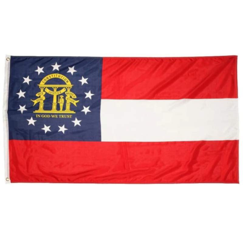 Georgia State Flag, Indoor Outdoor, 100% Polyester, US State Flag Globe of Flags 90X150cm