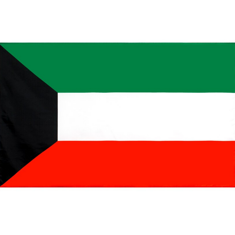Kuwait Flag, National Flags, Triband Durable Polyester UV and Fade Proof, 90X150cm