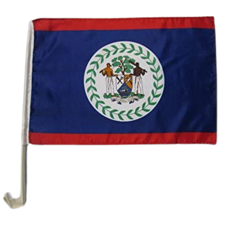 Belize Car Window Mounted Flag