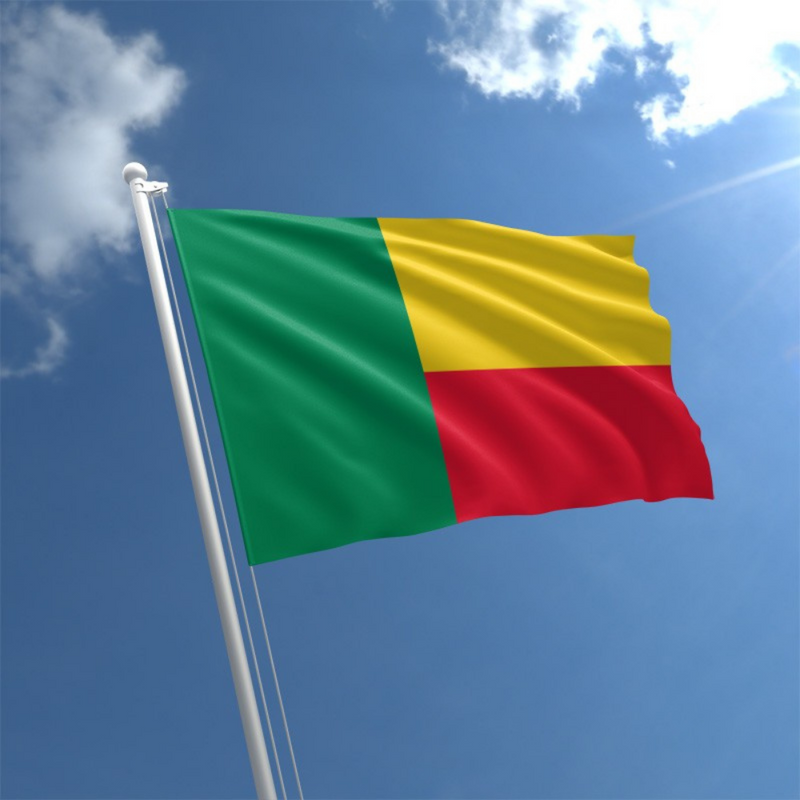 Benin Flag, Country and National Flags, Green Yellow Red Polyester Material Fade Proof 90X150 cm