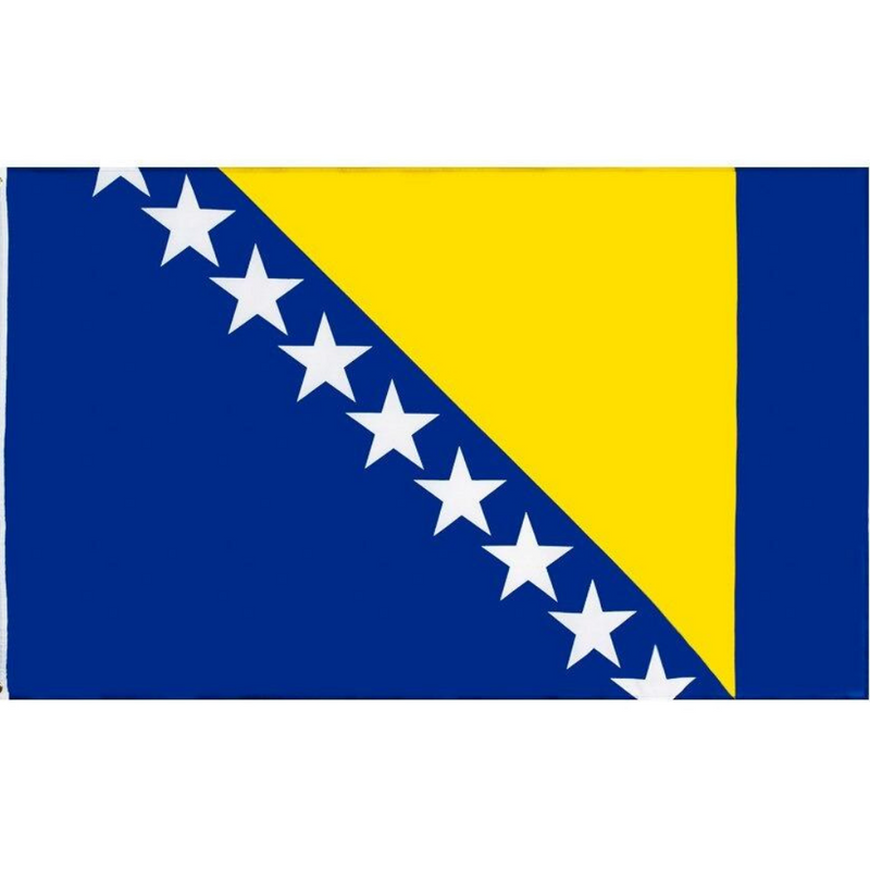 Bosnia and Herzegovina Flag, National Country Flags, Blue Yellow White Polyester Vibrant Indoor/Outdoor 90X150cm