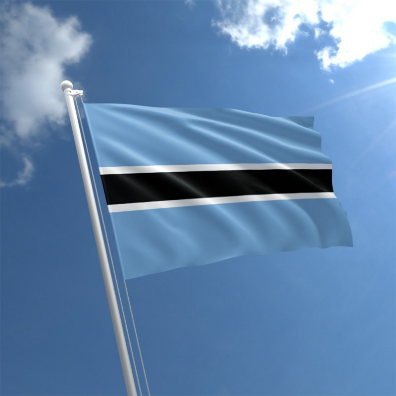 Botswana Flag, Light Blue Black National Country Flags, UV and Rain Resistant, Republic of Botswana Polyester 90X150cm