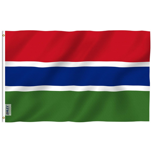 Gambia Flag, Flag of The Gambia, Long Lasting Vivid Colors, 100% Polyester ,90X150cm