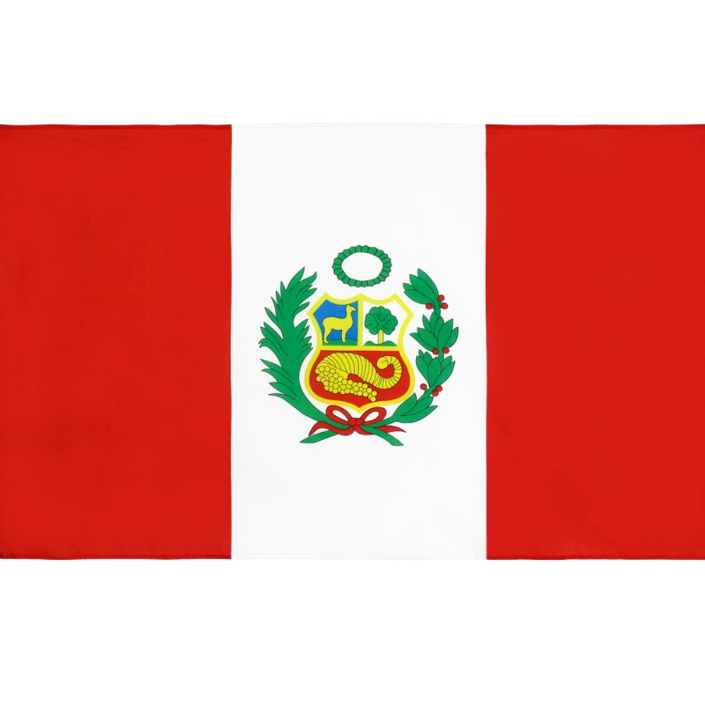 Peruvian Flag, Country Flags of Peru, Durable Double Stitched Polyester Material 90X150cm