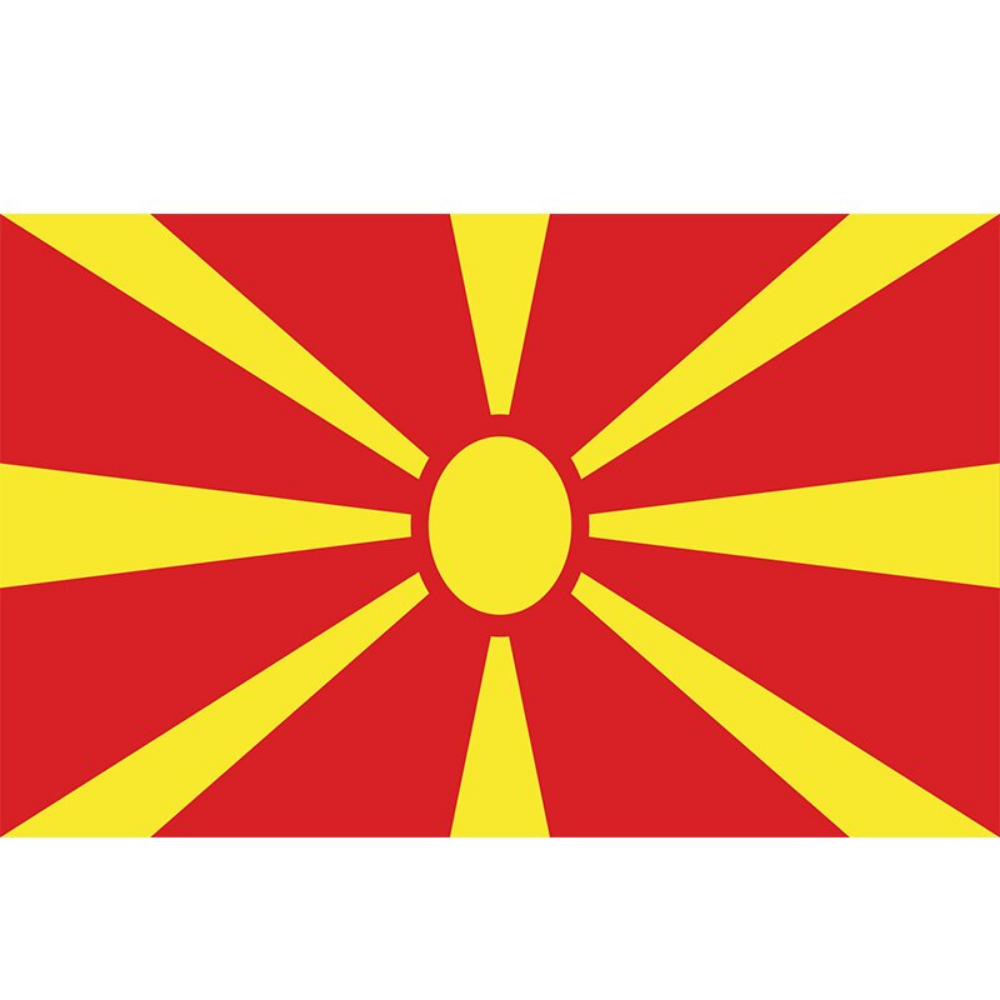 Macedonian Flag, National Flag, Republic of North Macedonia, Vivid, Polyester Flag,  90X150cm