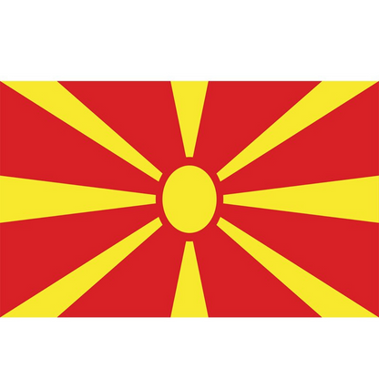 Macedonian Flag, National Flag, Republic of North Macedonia, Vivid, Polyester Flag,  90X150cm