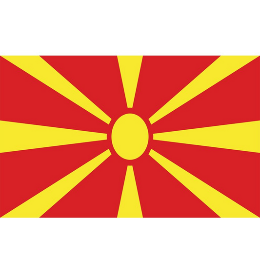 Macedonian Flag, National Flag, Republic of North Macedonia, Vivid, Polyester Flag,  90X150cm