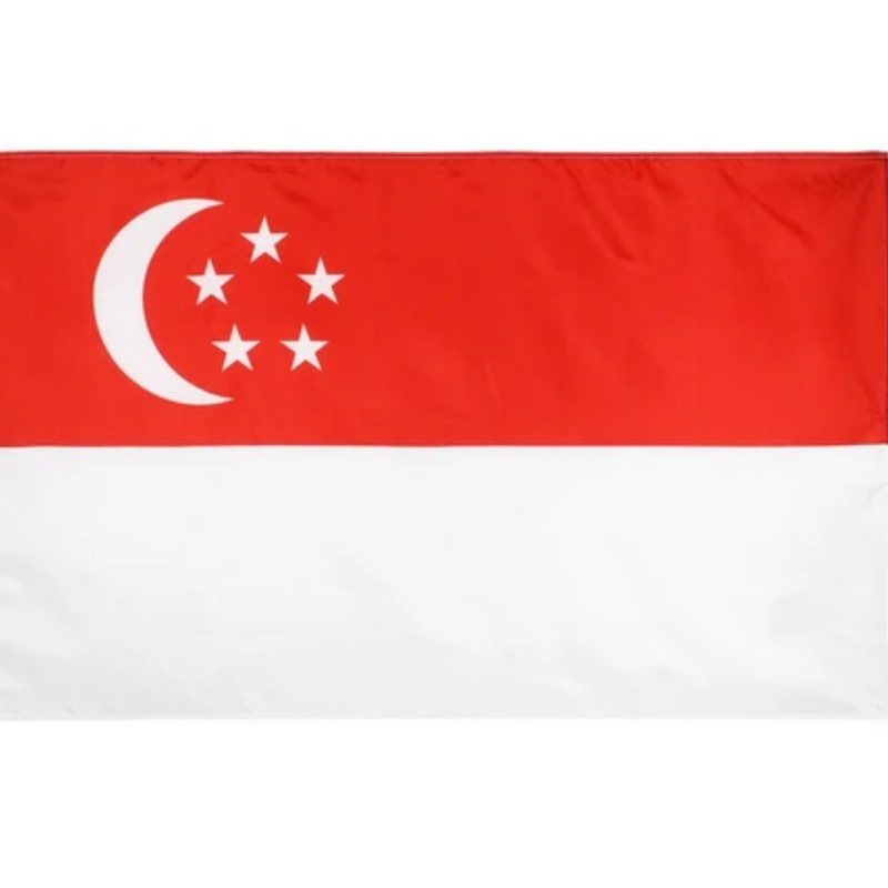 Singaporean Flag, UV and Stain Proof, Indoor Outdoor, Country Flags Polyester 90X150cm