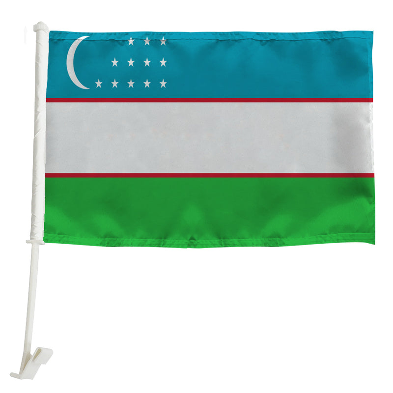Uzbekistan Car Window Mounted Flag