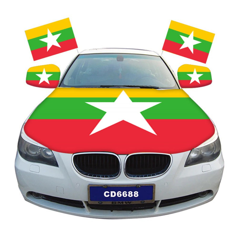 Myanmar Car Hood Cover Flag