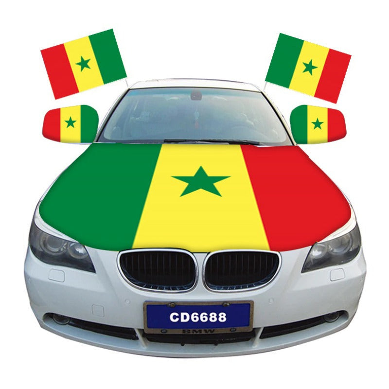 Senegal Flag Car Hood Cover