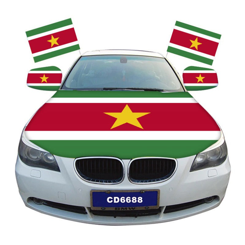 Suriname Car Hood Cover Flag