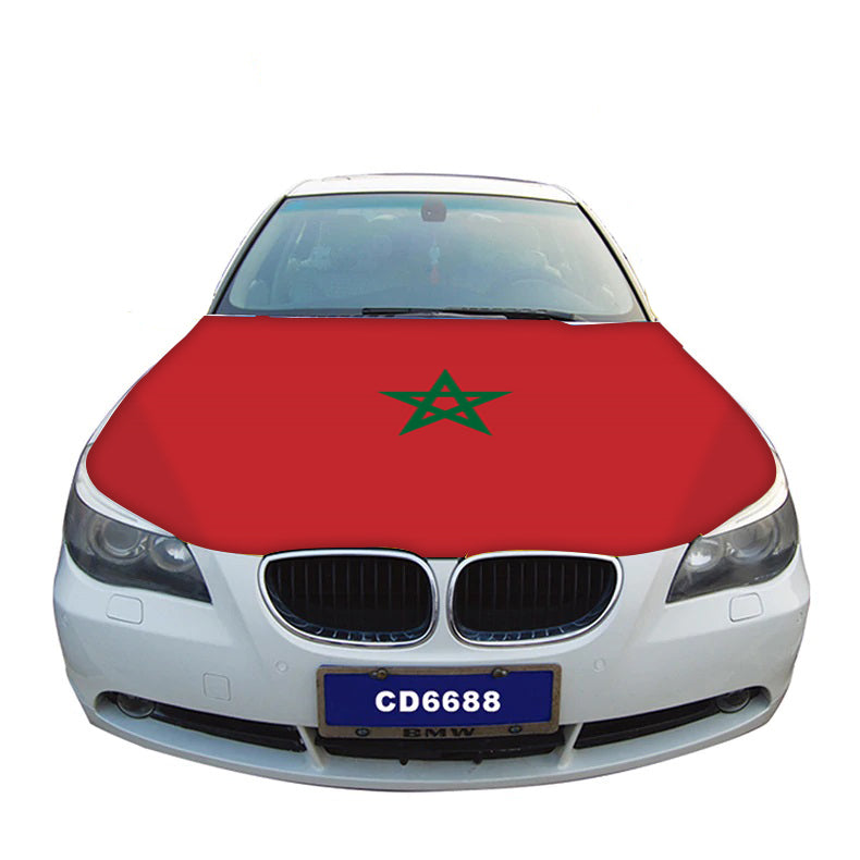 Morocco Flag Car Hood Cover