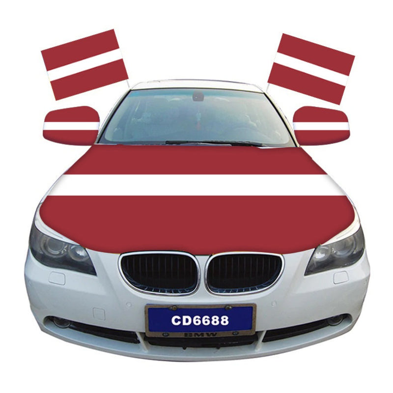 Latvia Car Hood Cover Flag