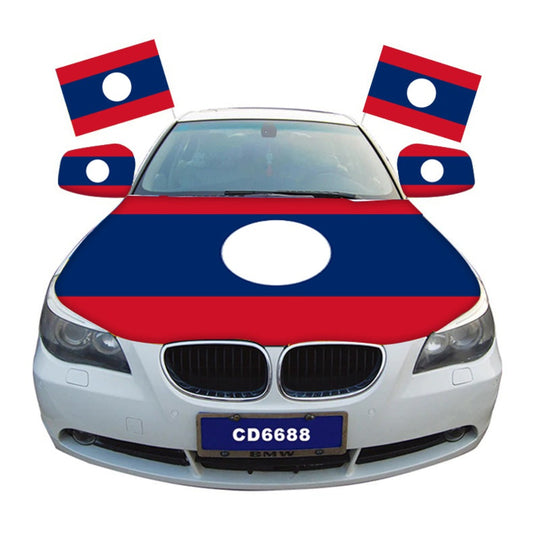 Laos Car Hood Cover Flag