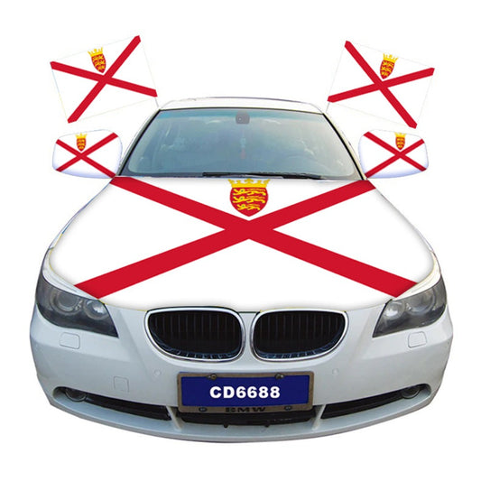 Jersey Flag Car Hood Cover