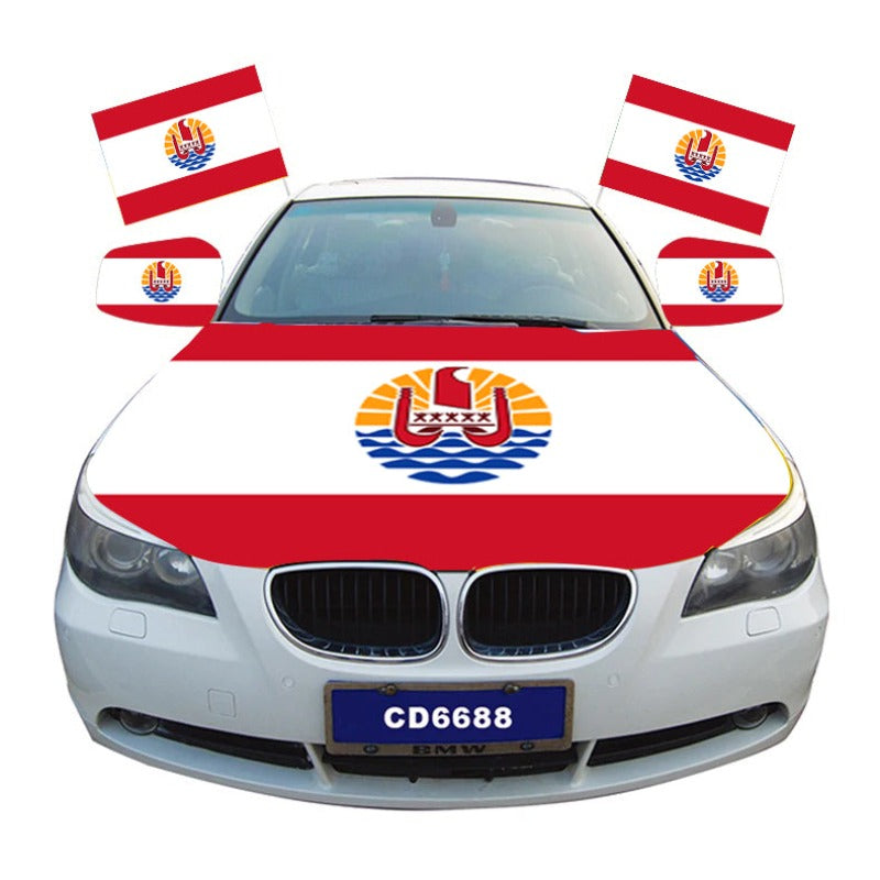 French Polynesia Car Hood Cover Flag