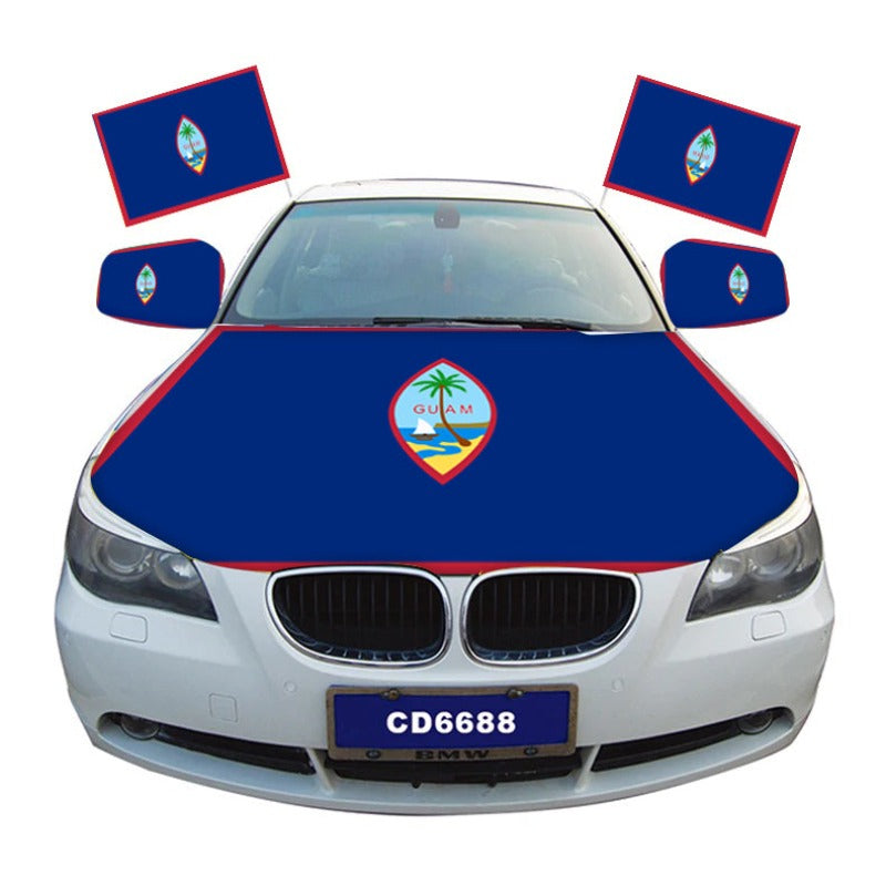 Guam Flag Car Hood Cover