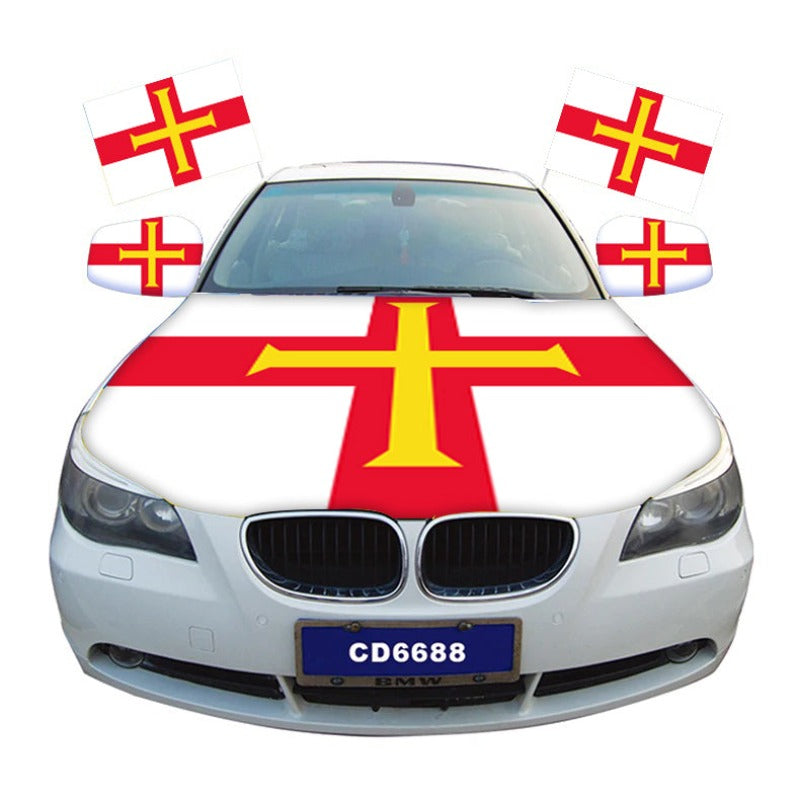 Guernsey Flag Car Hood Cover