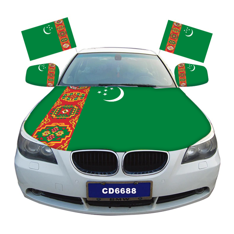 Turkmenistan Car Hood Cover Flag
