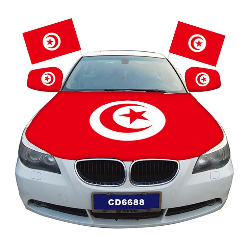 Tunisia Car Hood Cover Flag