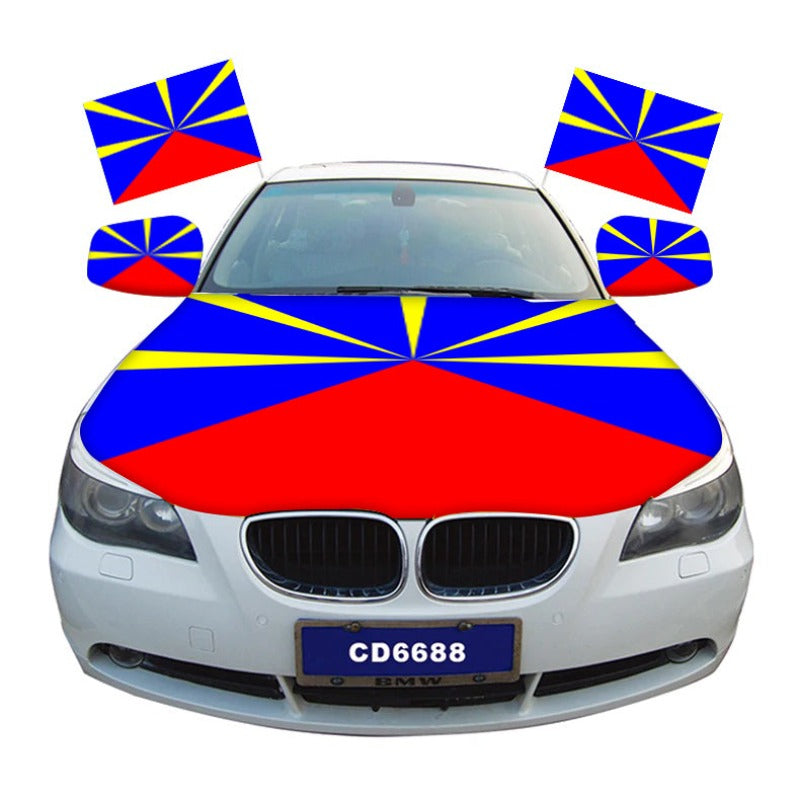 Réunion Car Hood Cover Flag