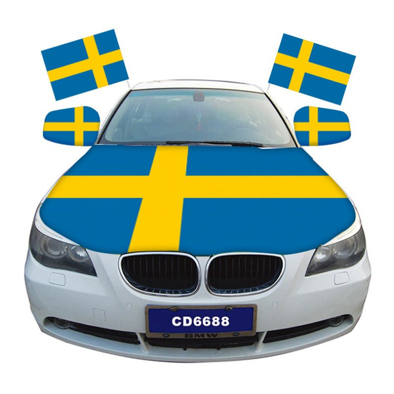Sweden Car Hood Cover Flag