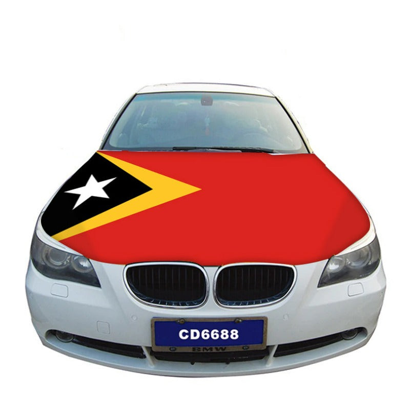 East Timor Flag Car Hood Cover