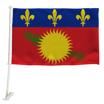 Guadeloupe Car Window Mounted Flag