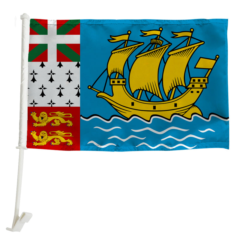 Saint Pierre and Miquelon Car Window Mounted Flag