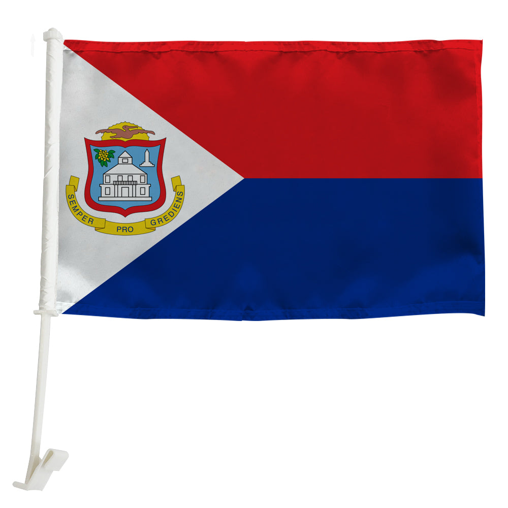 Sint Maarten Car Window Mounted Flag