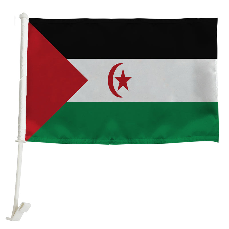 Western Sahara Car Window Mounted Flag