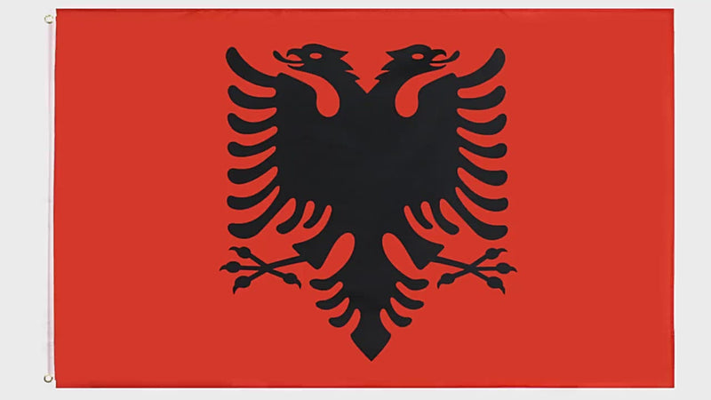 Albanian Flag, Stain Resistant Anti-Wrinkle Polyester Flag, National Flag Republic of Albania, 90X150cm