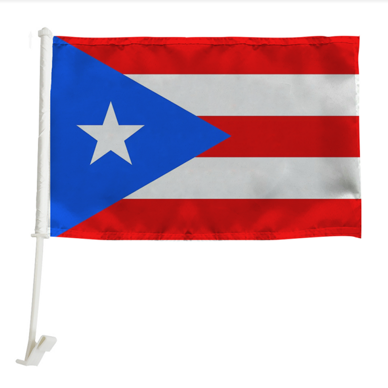 Puerto Rico Car Window Mounted Flag