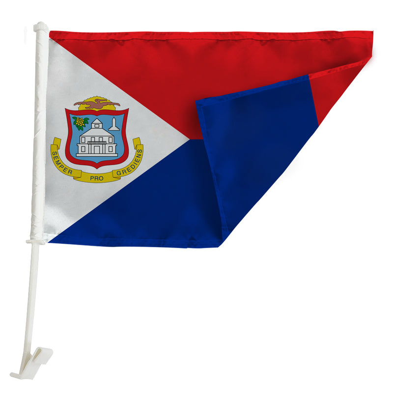 Sint Maarten Car Window Mounted Flag