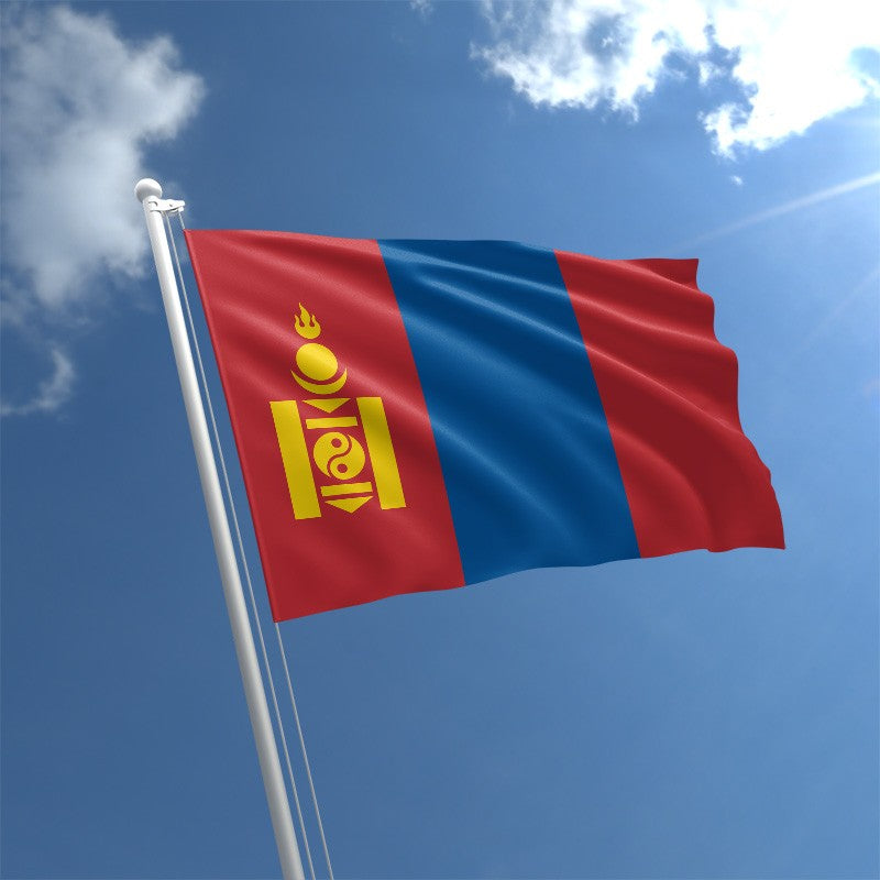 Mongolian Flag, Vivid colors, Flag of Mongolian, Fade Proof, Durable, Polyester, 90X150cm