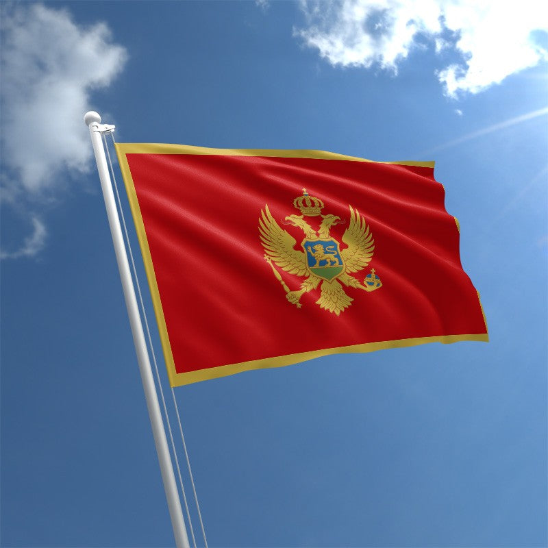 Montenegro Flag, Globe With Flags, Indoor Outdoor, Vivid, Durable Country Flag, Polyester 90X150cm