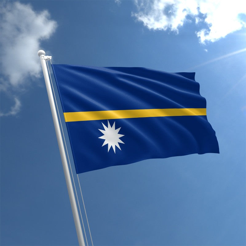 Nauru Flag, World Flag, Flag of Nauru, Vivid Blue, Vibrant, Durable, 100% Polyester, 90X150 cm