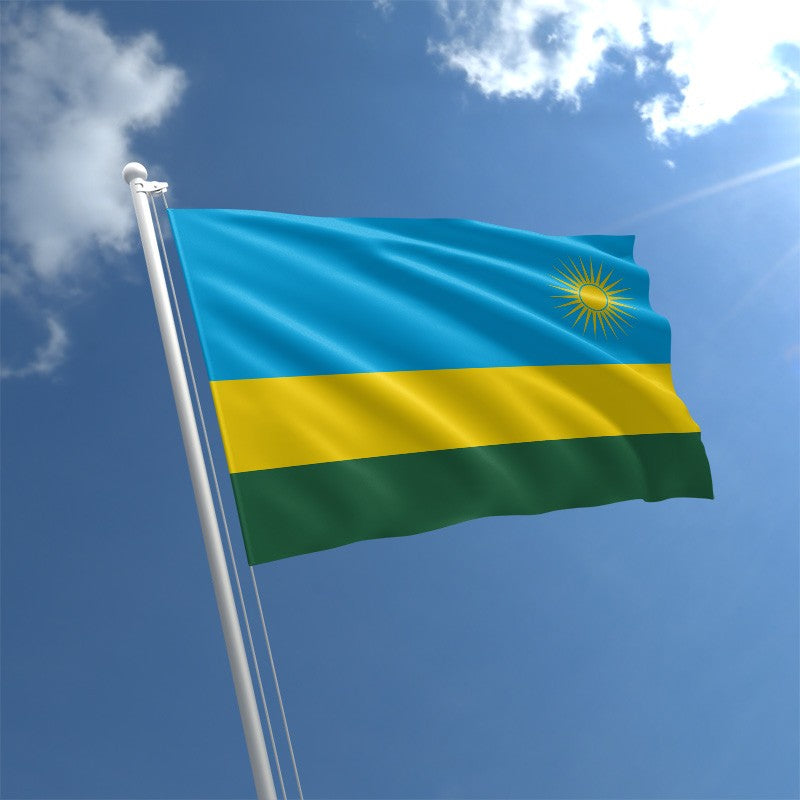 Rwandan Flag, Fade Proof Strong Durable, 100% Polyester, Republic of Rwanda Country Flags 90X150cm