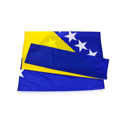 Bosnia and Herzegovina Flag, National Country Flags, Blue Yellow White Polyester Vibrant Indoor/Outdoor 90X150cm